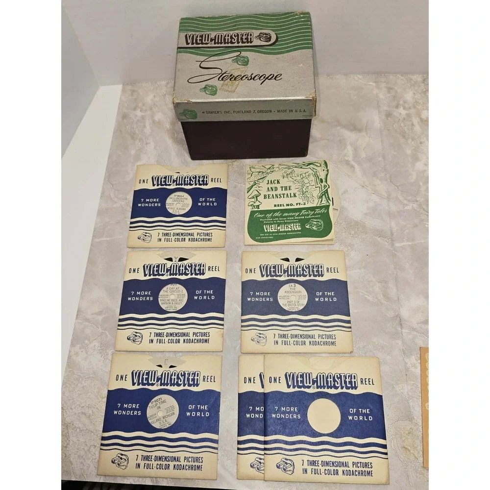Sawyer's View-Master Stereoscope + Reels Lot GUC Vintage Retro Toy 📷 1940s-50s